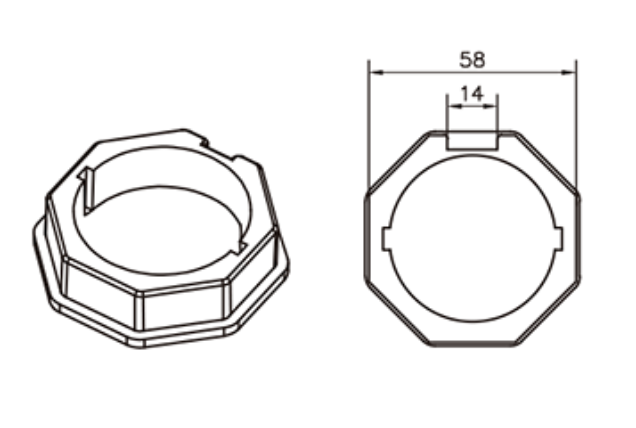 HTH02 Crown for 60mm octagonal tube