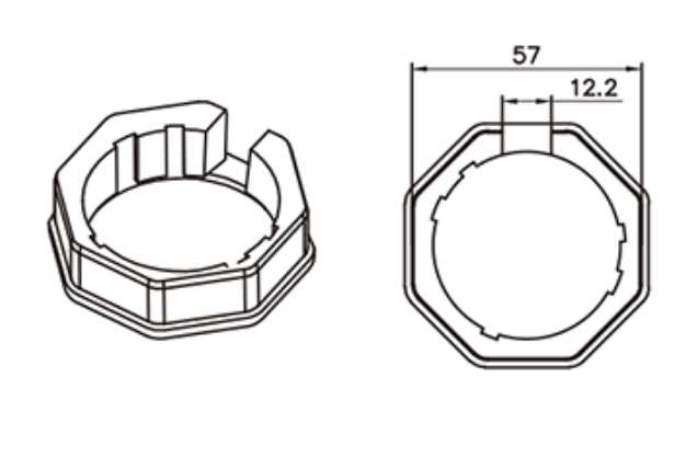 HTH34 crown for 60mm octagonal pipe