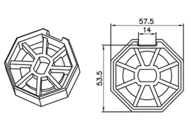 HTL06 drive wheel for 60mm octagonal tube