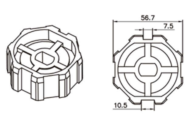 HTL46 drive wheel for 60mm octagonal tube 20NM