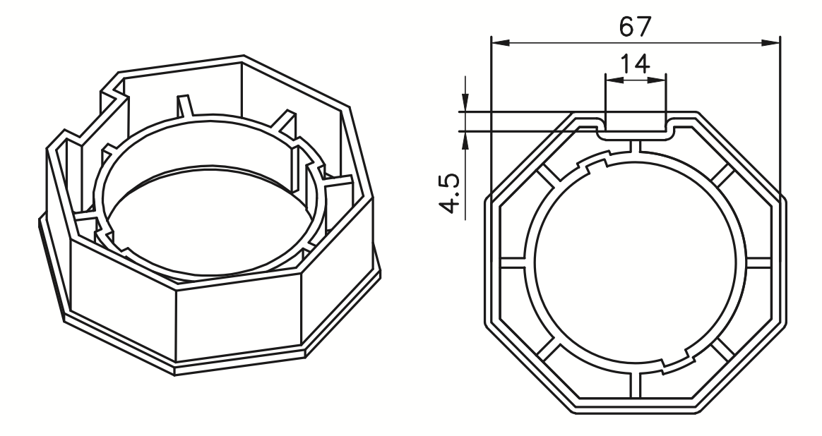 HTH04 crown for 70mm octagonal tube Tubular Motor Accessories