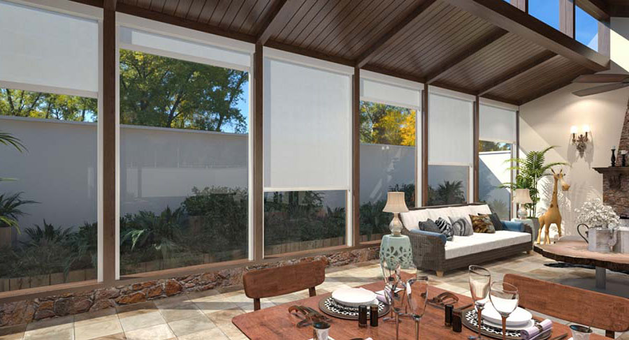 Motorized Zip screen blinds