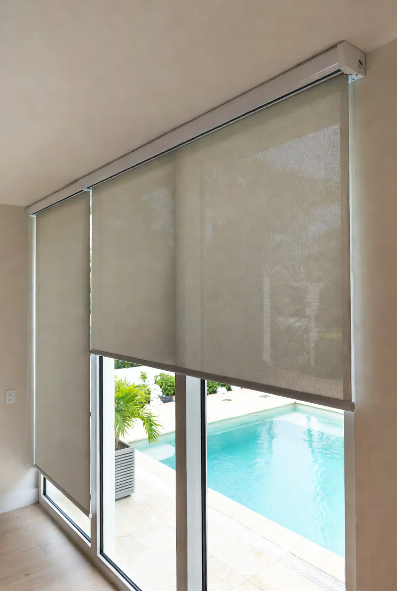 roller blinds with IoT Integrated Tubular Motor for Automated Shading