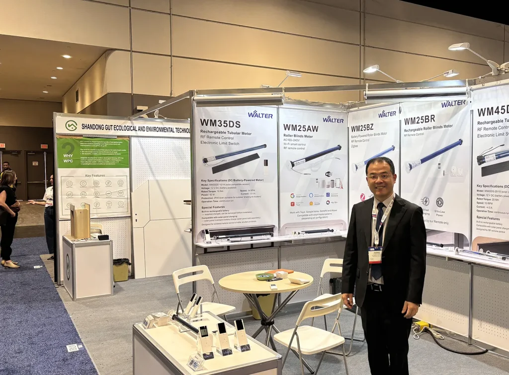 IBS 2026 International Builders Show exhibition booth with tubular motor solutions and smart blinds system