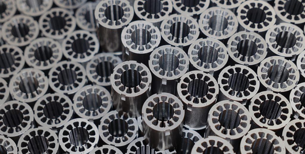 laminated stator core for tubular motor manufacturing